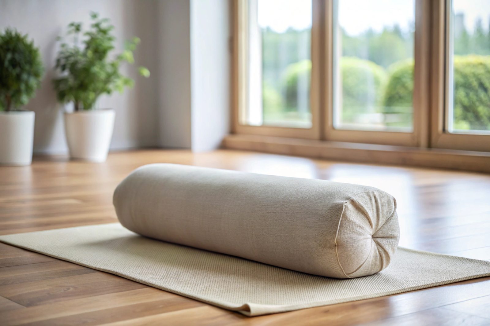 un coussin traversin pour la mediation et le yoga